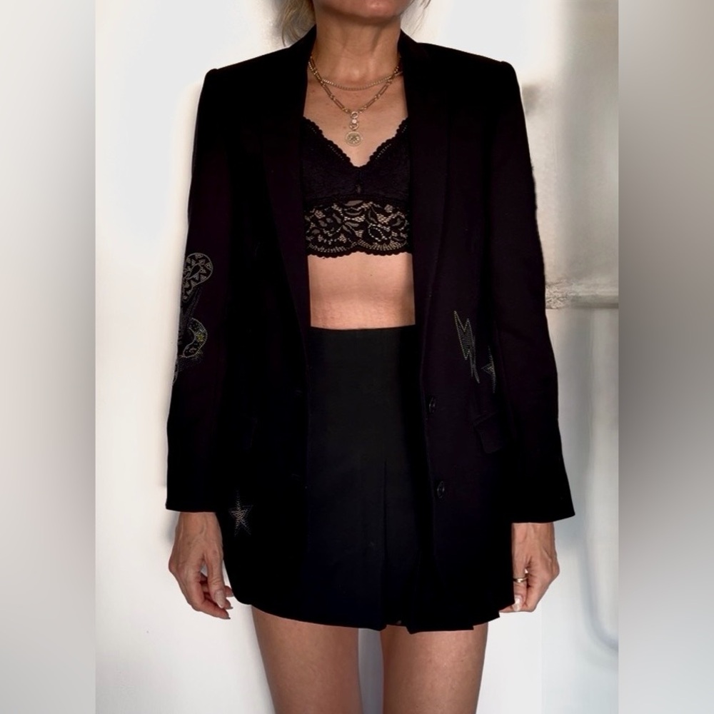 Zadig & Voltaire Black Blazer with Silver Embroidery - Picture 7 of 8